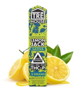 Tre House | Delta 8 Vape Pen + D9 + D10 + THC-P – Lemon Jack – Sativa 2g