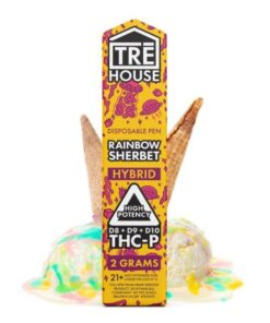 Tre House | Delta 8 Vape Pen + D9 + D10 + THC-P – Rainbow Sherbet – Hybrid 2g