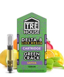 Tre House | Live Resin Delta 8 Cartridge – Green Crack – Sativa 1g