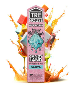 Tre House | Live Rosin Liquid Diamonds Vape Pen + D8 + D9 + D10 + HHC + THCP – Candyland – Sativa – 2g