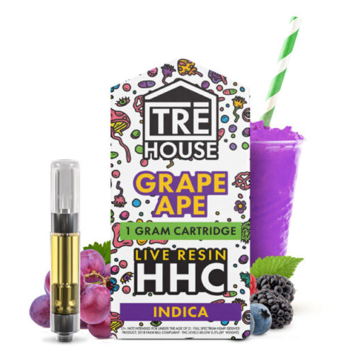 Tre House | Live Resin HHC Cartridge – Grape Ape – Indica 1g